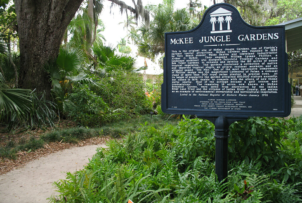 McKee Botanical Garden historic marker