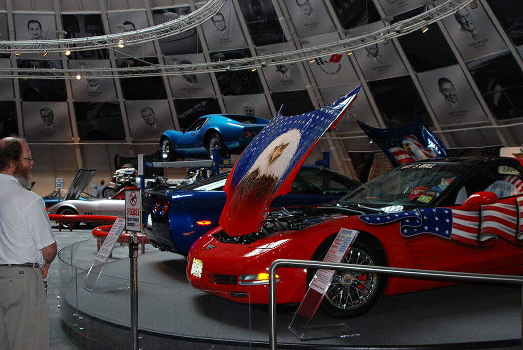 Skydome at Pit crew display in the National Corvette Museum