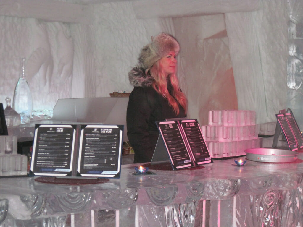 Bartender at the Ice Bar
