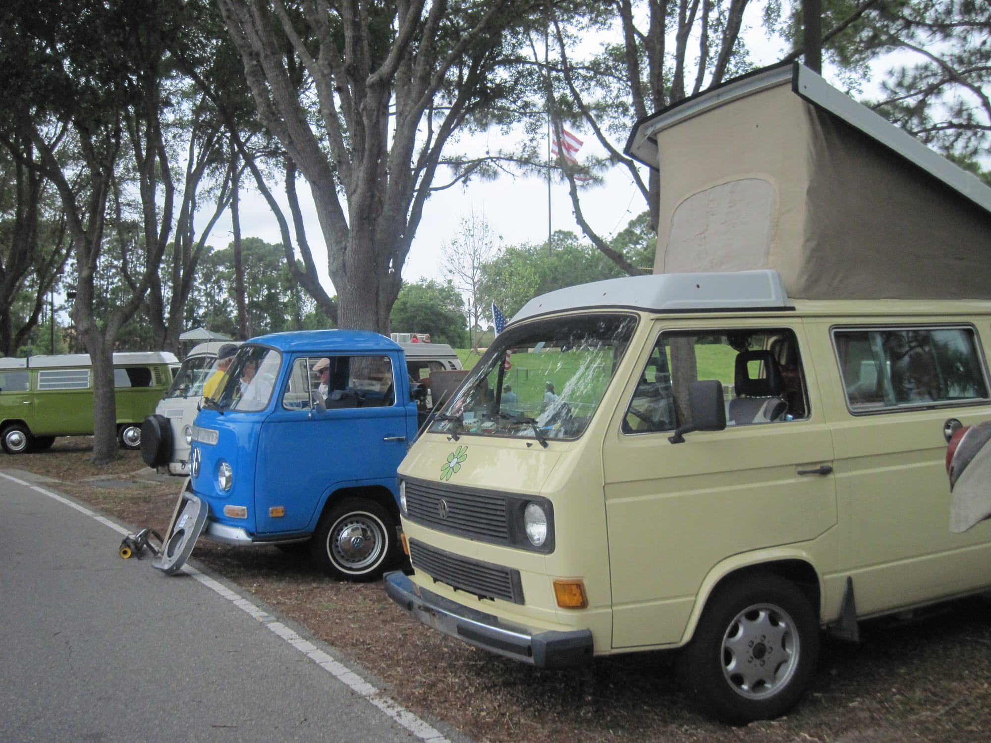 Row of VW campers