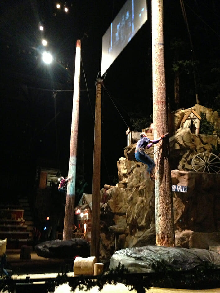 Amazing feats of dexterity on the stage at the Lumberjack Feud