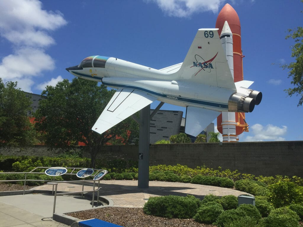 NASA jet displayed at KSC