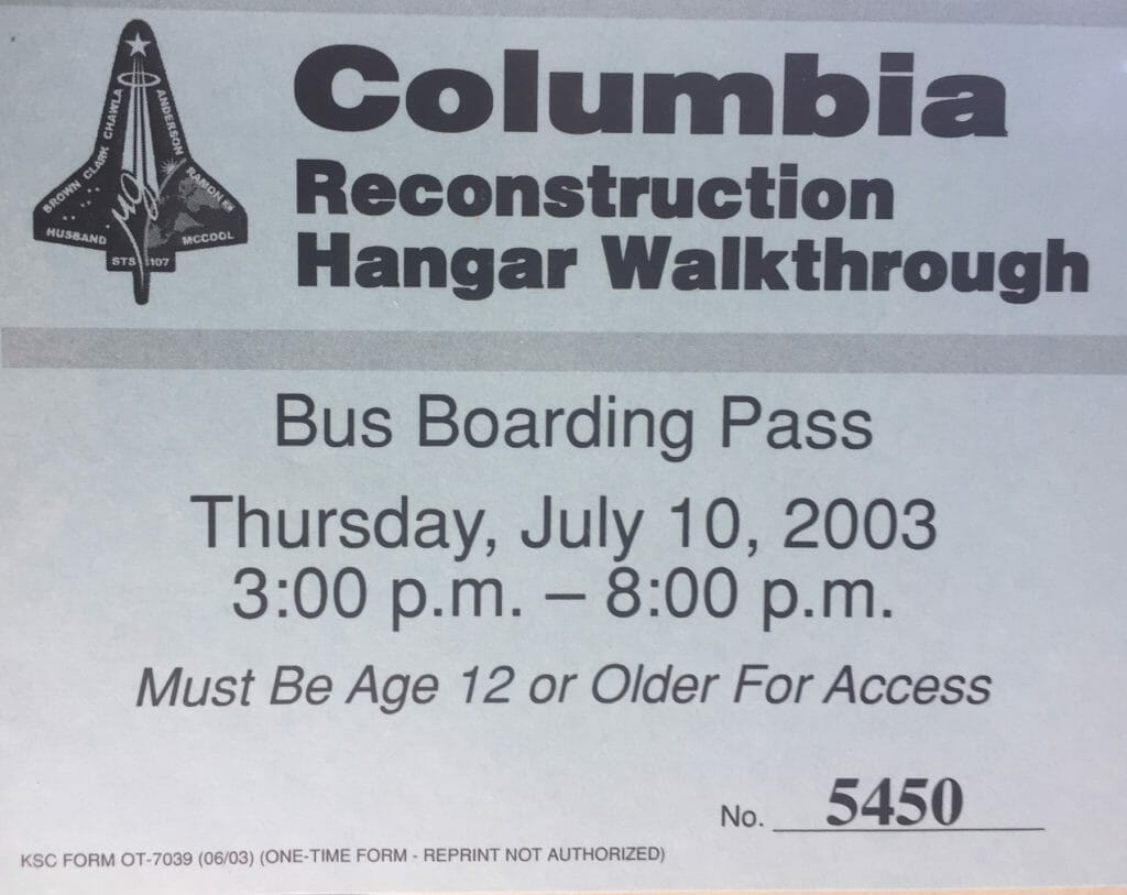 Columbia reconstruction walkthough pass