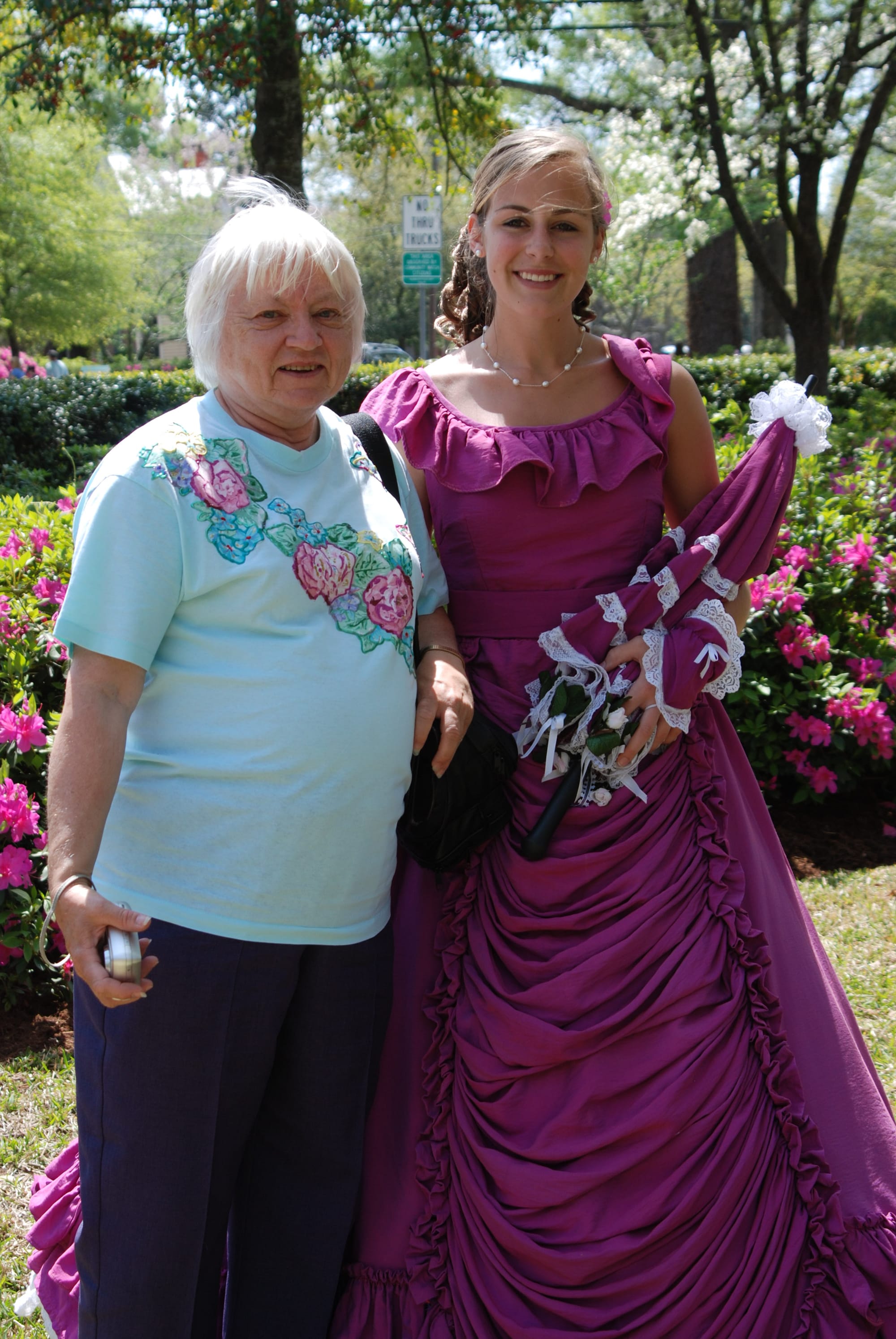 Two women, one in a Southern belle dress