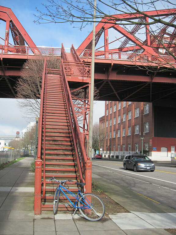 Bike meet staircase in Portland
