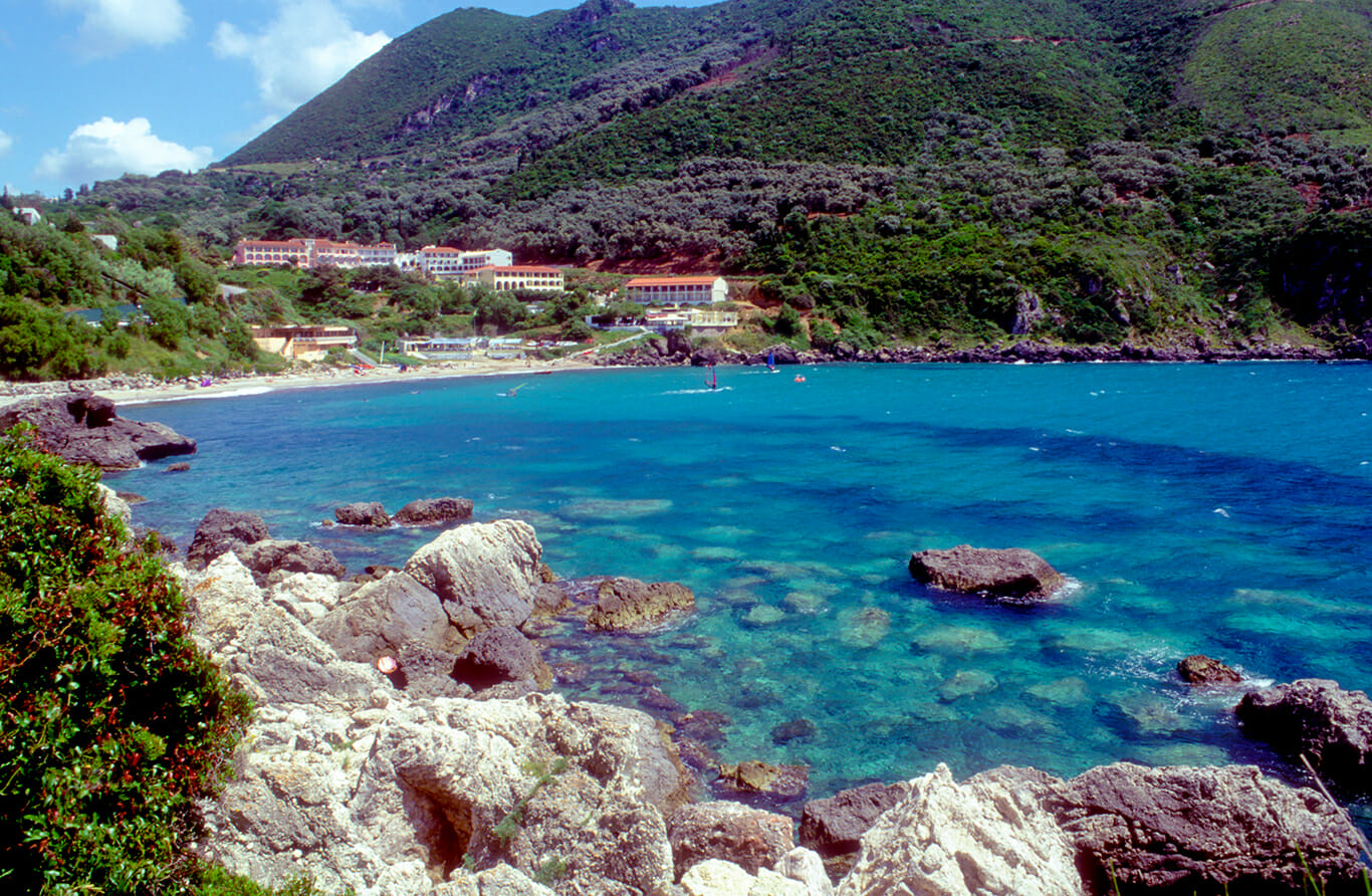 Corfu cove along the western shore