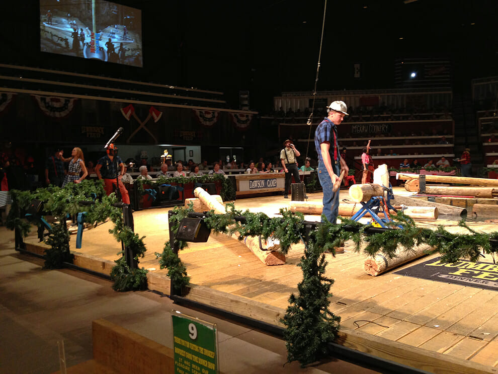 Lumberjacks face off in one of the many competitions