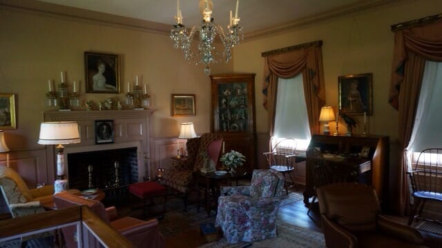 Parlor inside Bassett Hall