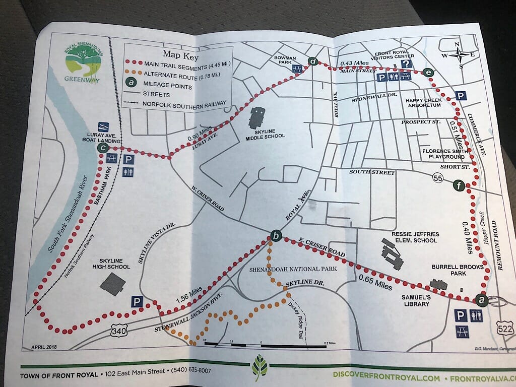 Royal Shenandoah Greenway Map