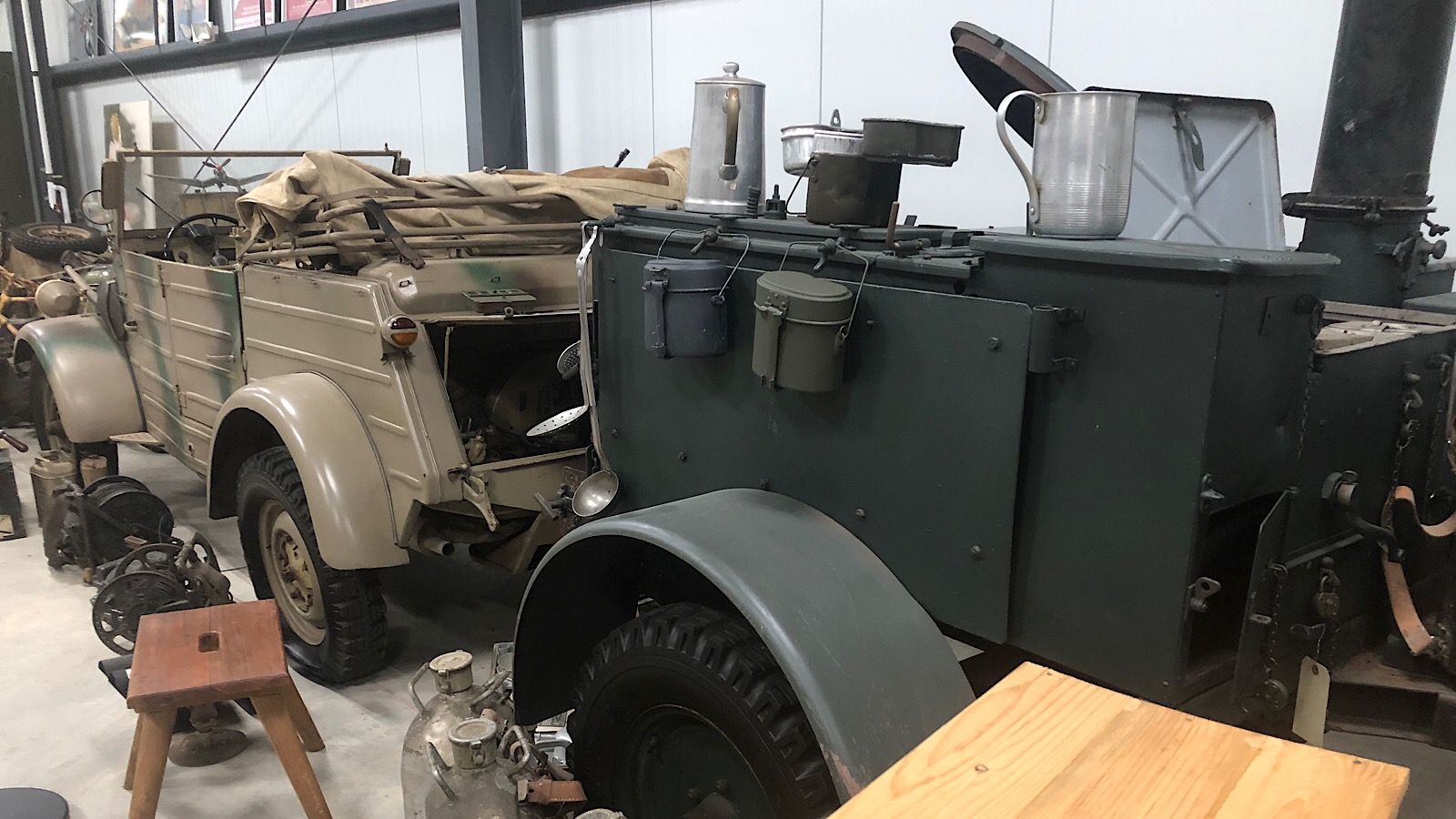 Volkswagen Kübelwagen and field kitchen