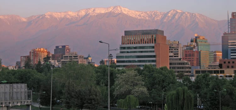 Evening glow on the Andes Mountains